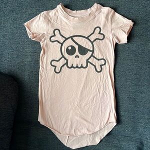 NUNUNU pink skull dress 18-24 months